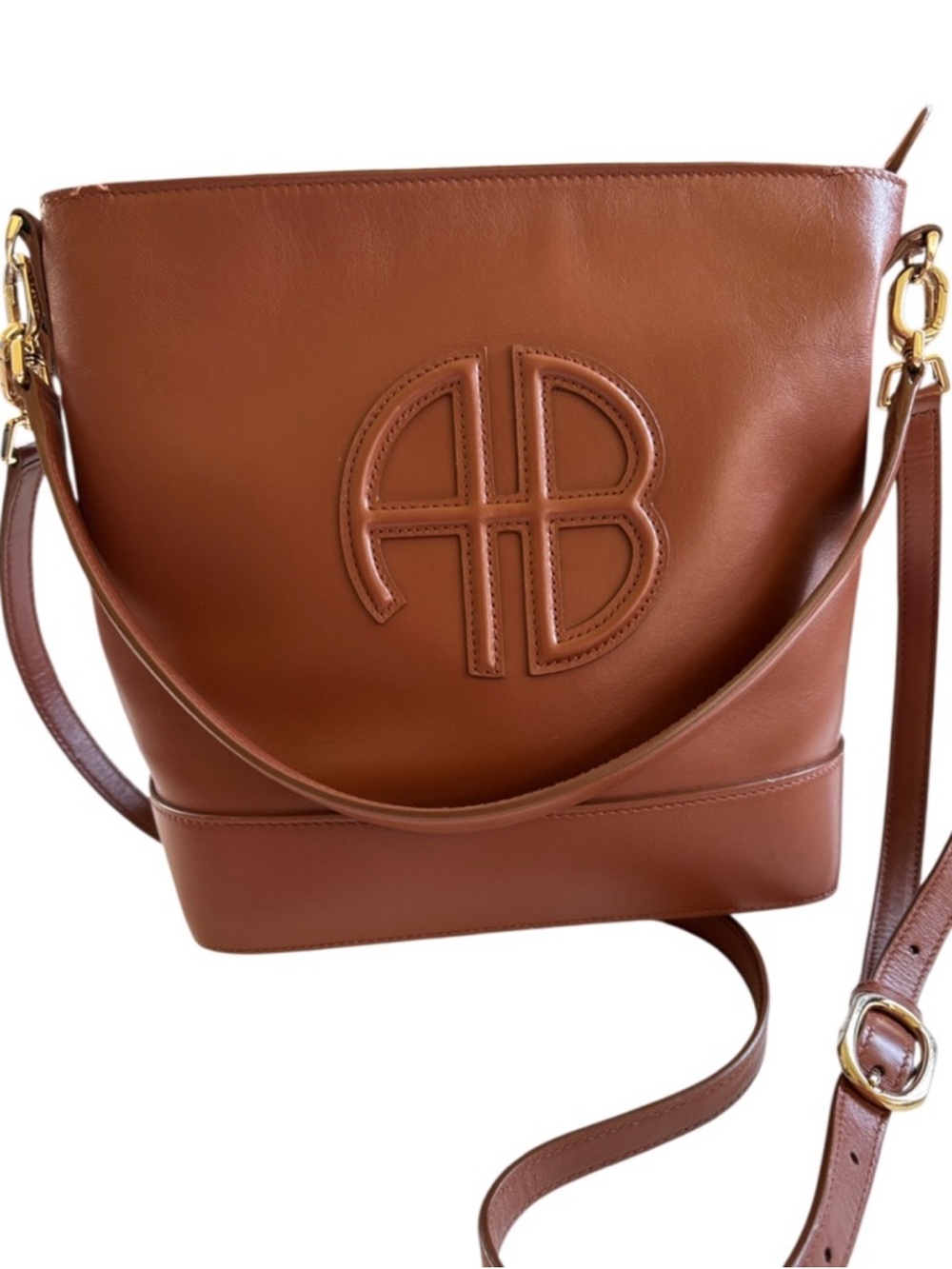 Anine Bing Leather Lili Bucket Bag Brown Retail $600.00 - Picture 4 of 16